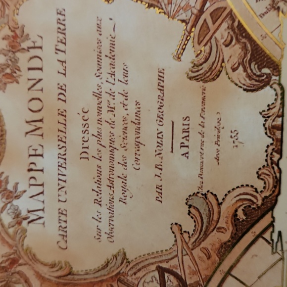 Set 2 Nesting Stackable Decorative Storage Box  Old World Map Design New - Picture 10 of 13